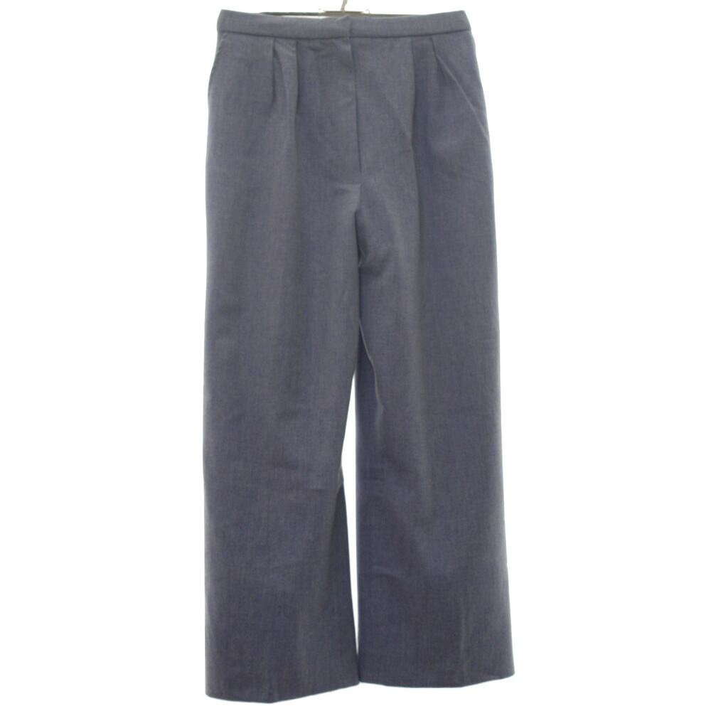 Vintage 70s Women's Medium Pants Gray Wool Wide Leg Slacks High Waist Lined